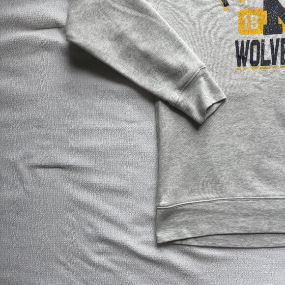 Gray Michigan Wolverines Crewneck Sweater Size Medium Knights Apparel Pro Edge - Picture 3 of 8